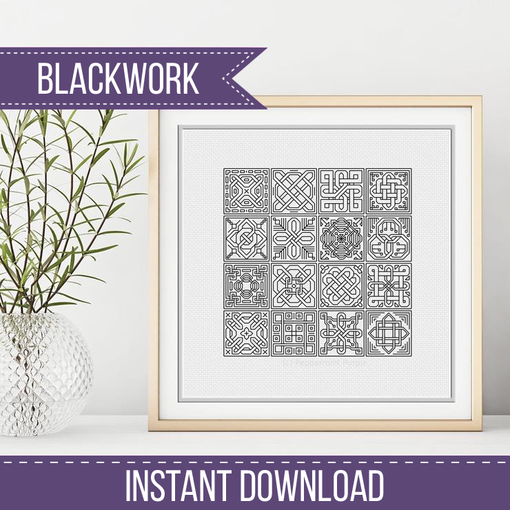 Celtic Love Knots Blackwork Pattern by Peppermint Purple