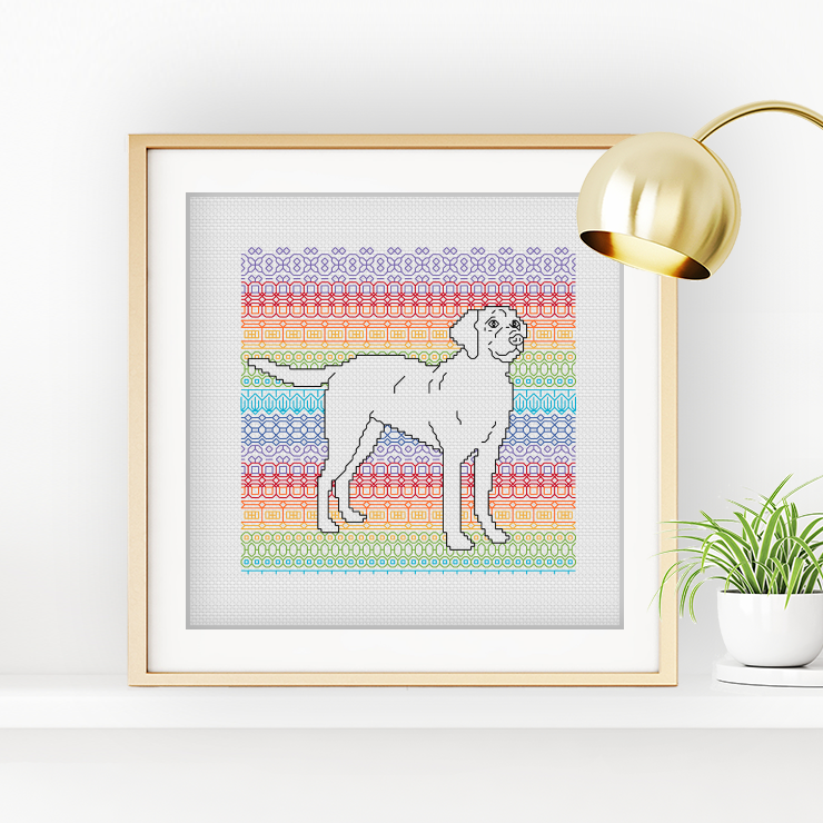 Labrador Blackwork Blackwork Pattern by Peppermint Purple