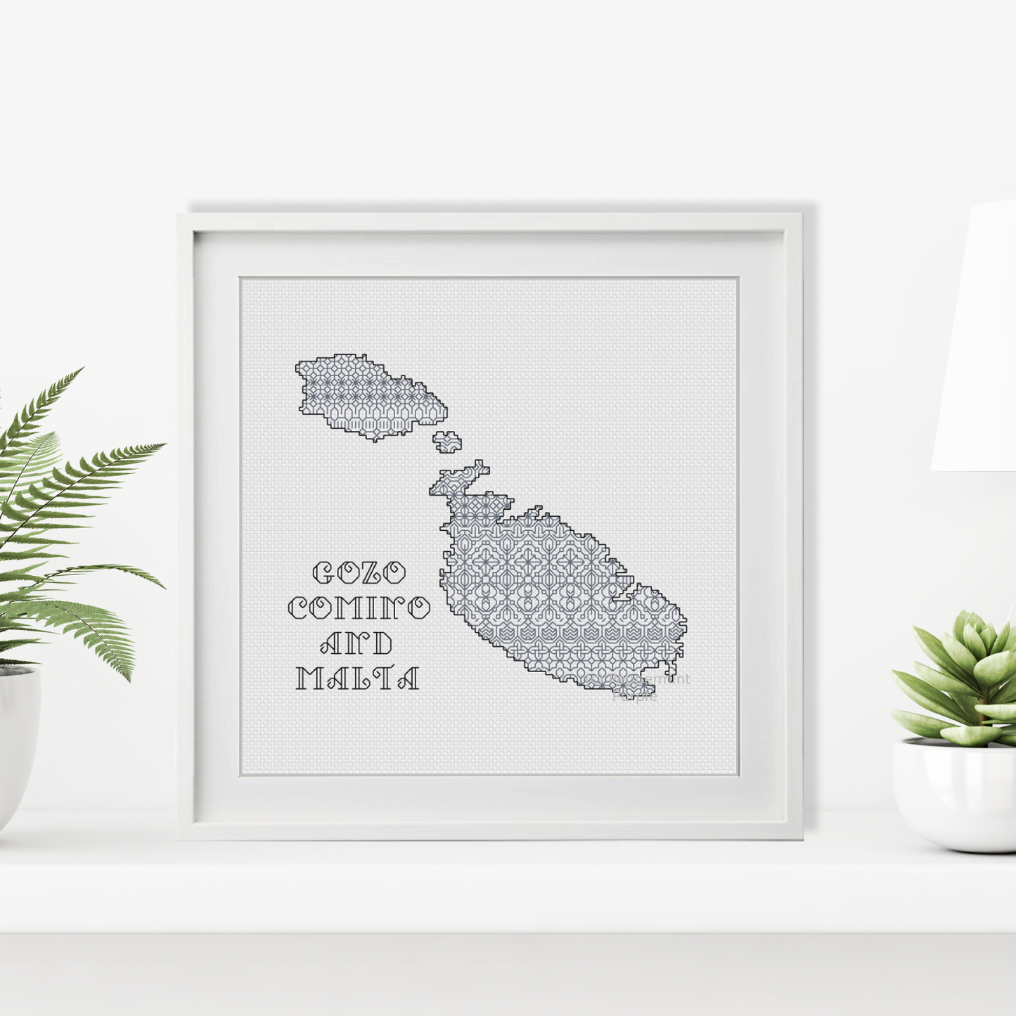 Gozo, Comino & Malta Blackwork Pattern by Peppermint Purple