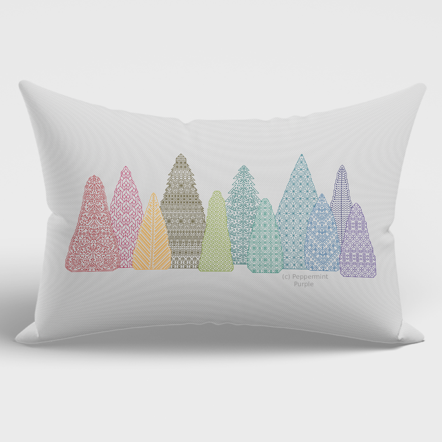 Christmas Trees Blackwork Pattern by Peppermint Purple