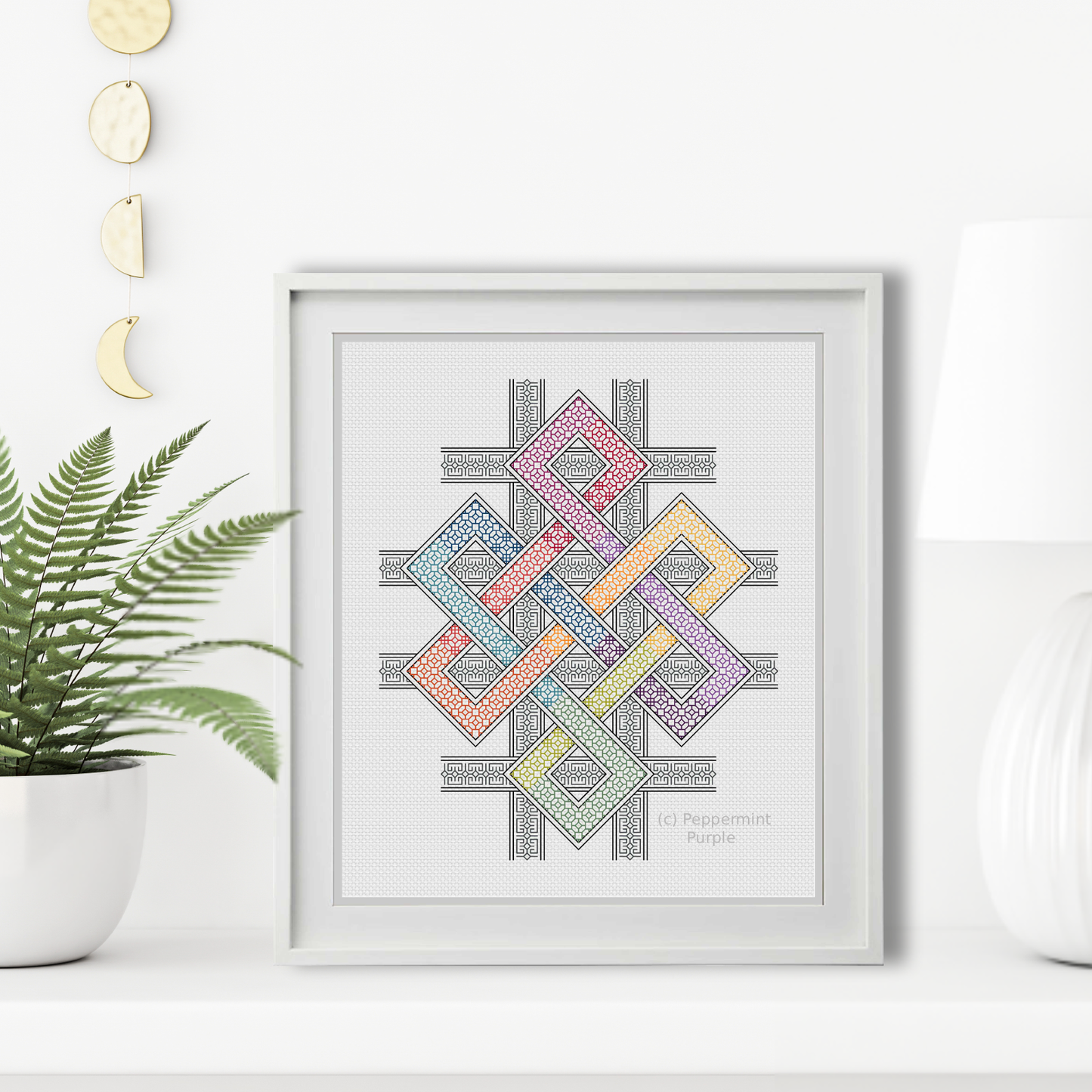 Knot & Ribbon Blackwork Pattern by Peppermint Purple