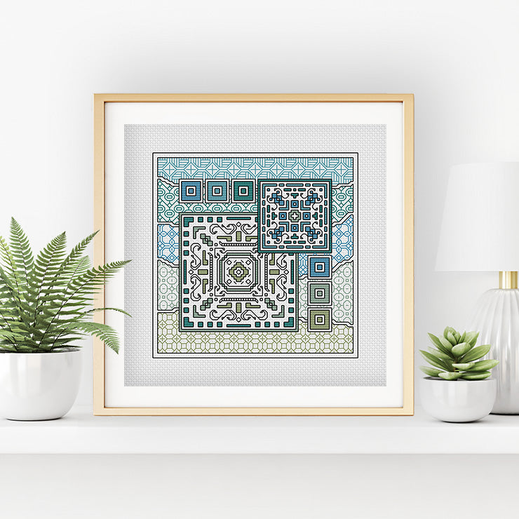 Waves of Zen Blackwork Pattern by Peppermint Purple