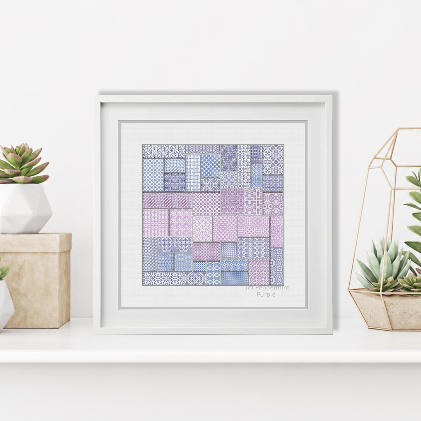 Blackwork Rectangles Blackwork Pattern by Peppermint Purple