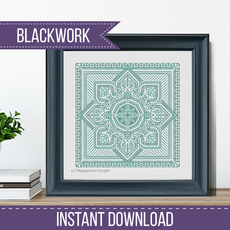 Study In Aquamarine Blackwork Study In Colour by Peppermint Purple