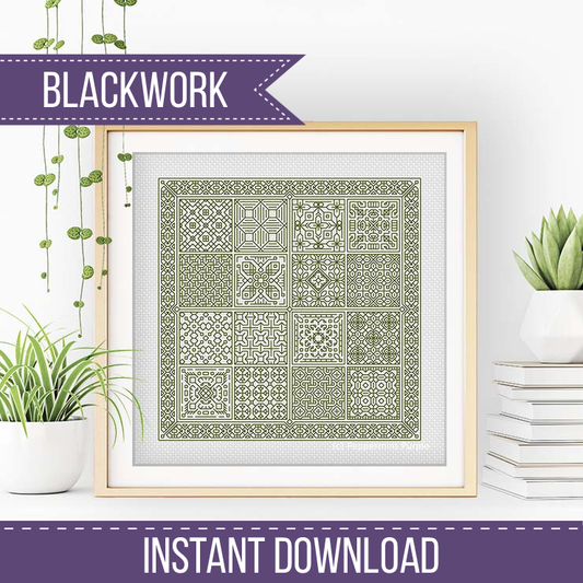 Relax in Avocado Blackwork Blackwork Pattern by Peppermint Purple