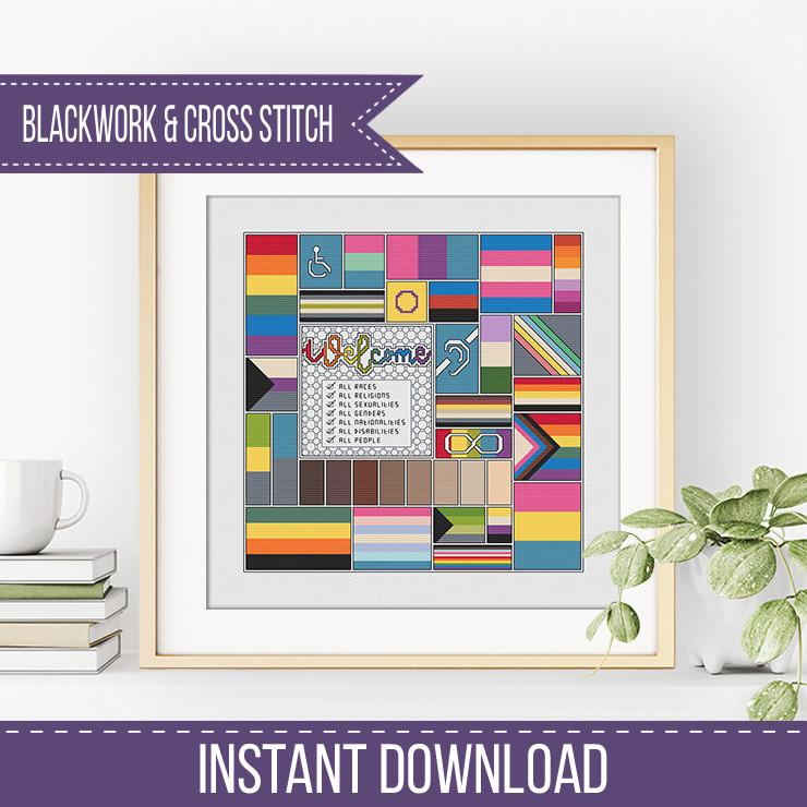 Safe Space Blackwork Pattern by Peppermint Purple