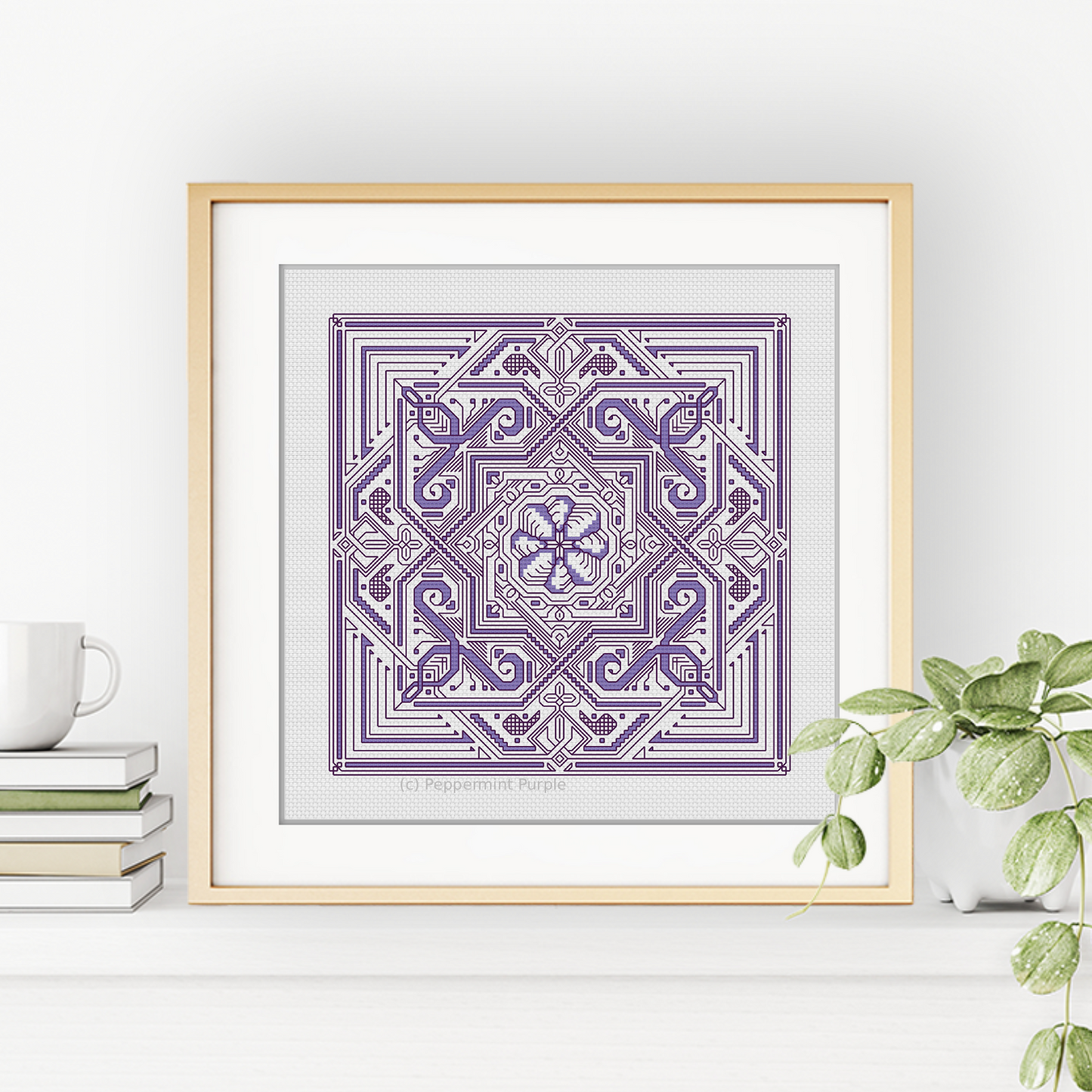 Hints of Violet Blackwork Pattern by Peppermint Purple