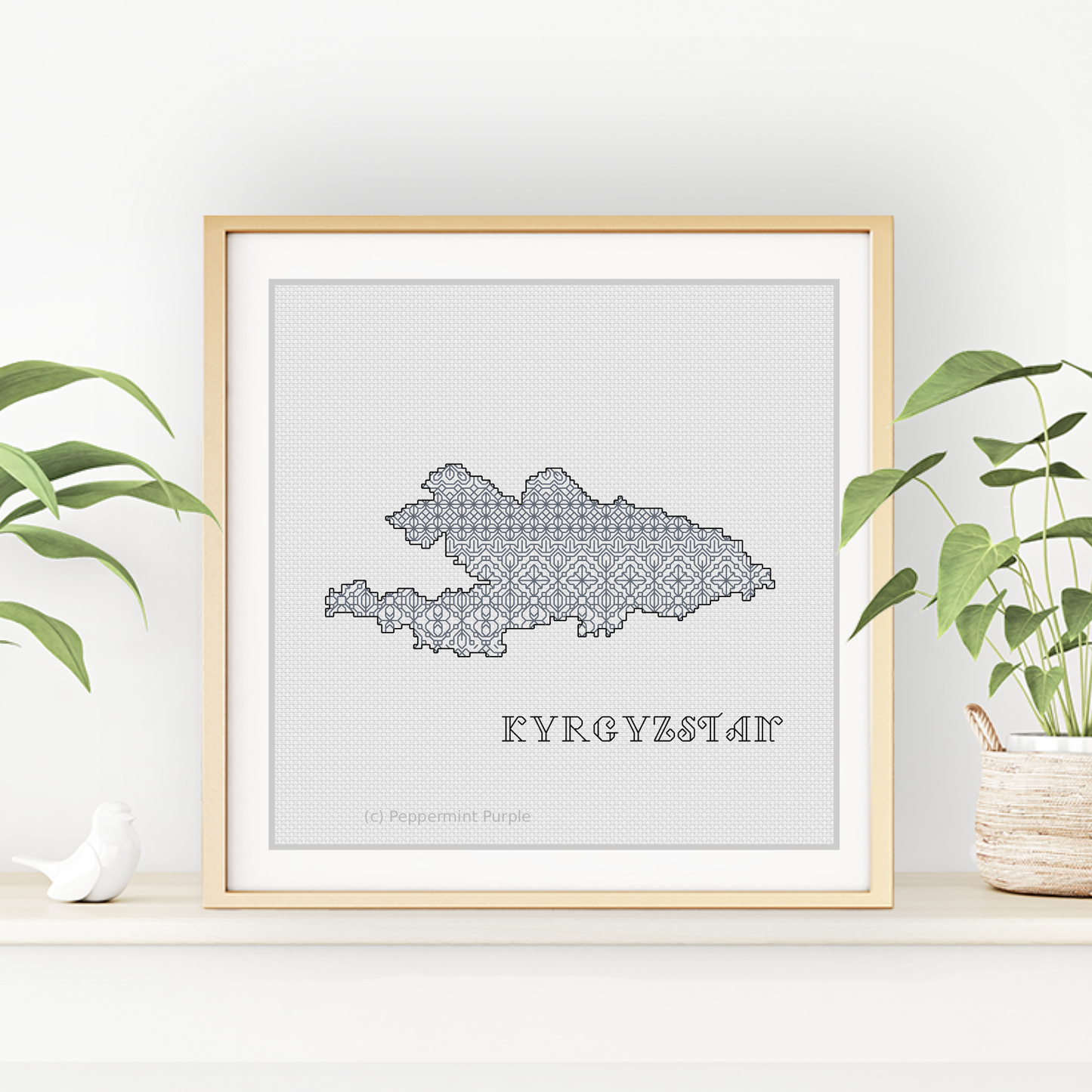 Kyrgyzstan Blackwork Blackwork Pattern by Peppermint Purple