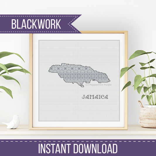 Jamaica Blackwork Pattern by Peppermint Purple