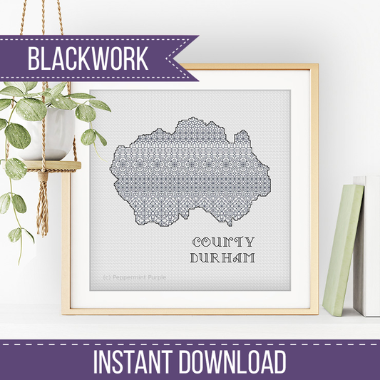 County Durham Blackwork Pattern by Peppermint Purple