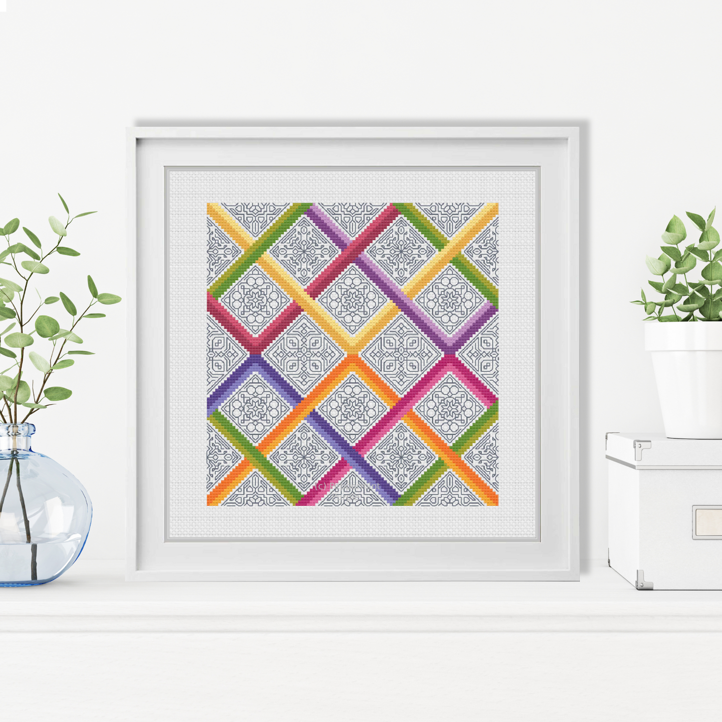Woven Ribbons Blackwork Pattern by Peppermint Purple