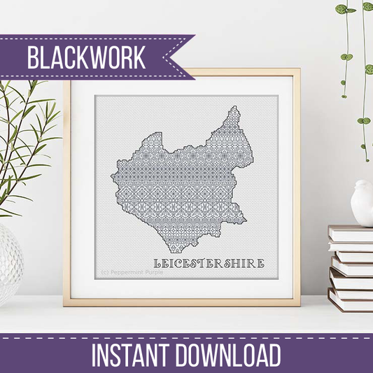 Leicestershire Blackwork Pattern Blackwork Pattern by Peppermint Purple
