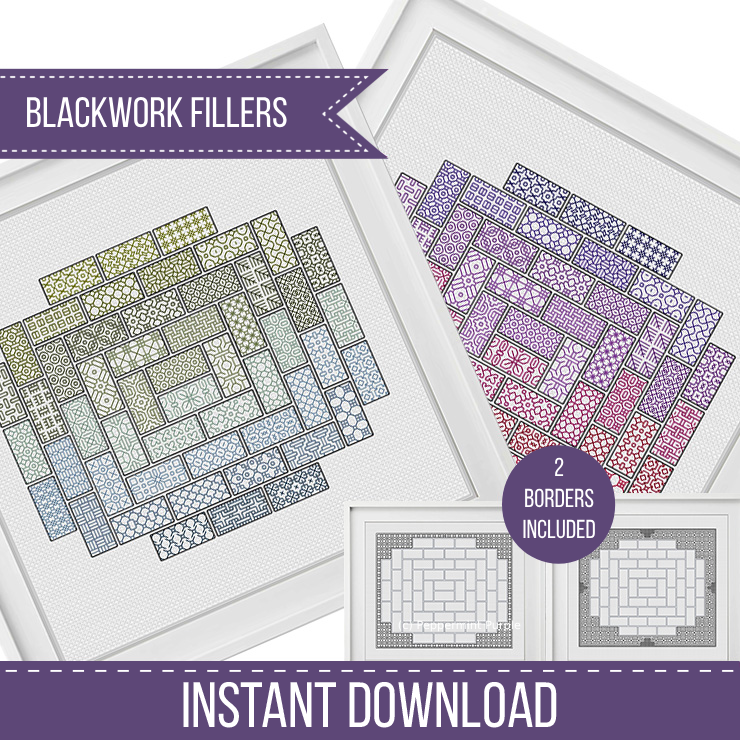 2022 Blackwork SAL - Layout 2 Blackwork Pattern by Peppermint Purple