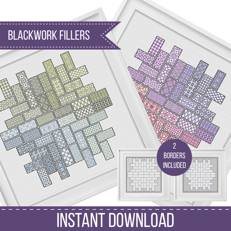 2022 Blackwork SAL - Layout 4 Blackwork Pattern by Peppermint Purple