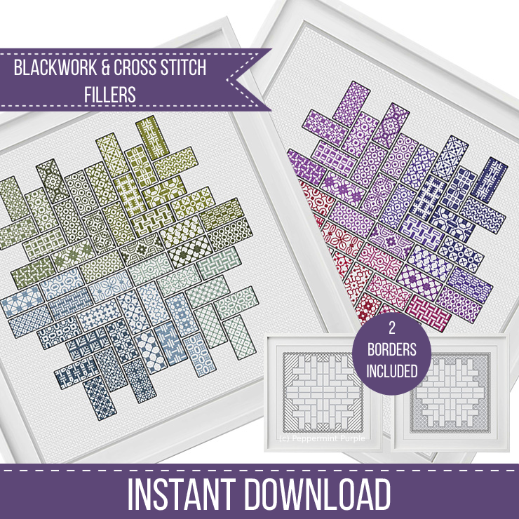 2022 Blackwork SAL - Layout 4 Blackwork Pattern by Peppermint Purple