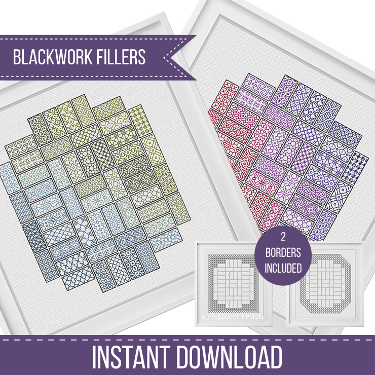 2022 Blackwork SAL - Layout 8 Blackwork Pattern by Peppermint Purple
