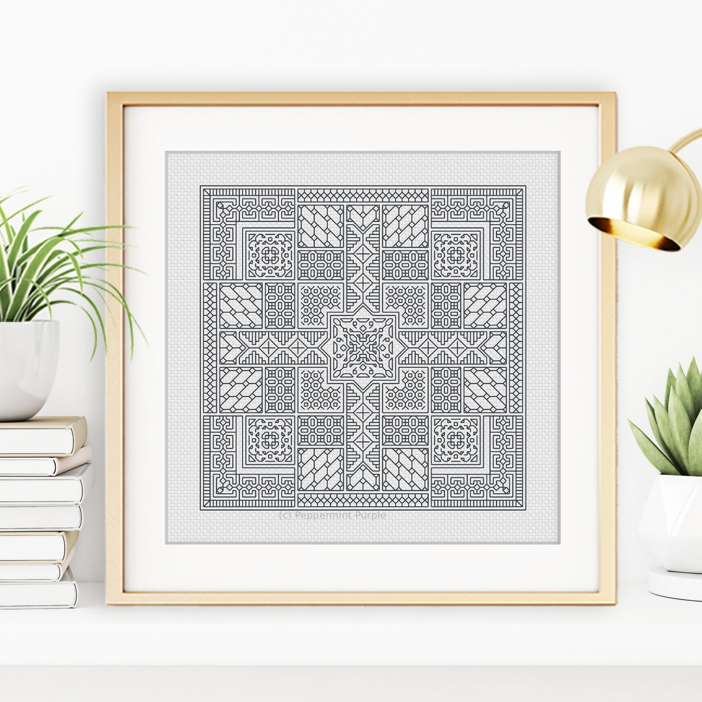 Relax in Pewter Blackwork Pattern by Peppermint Purple