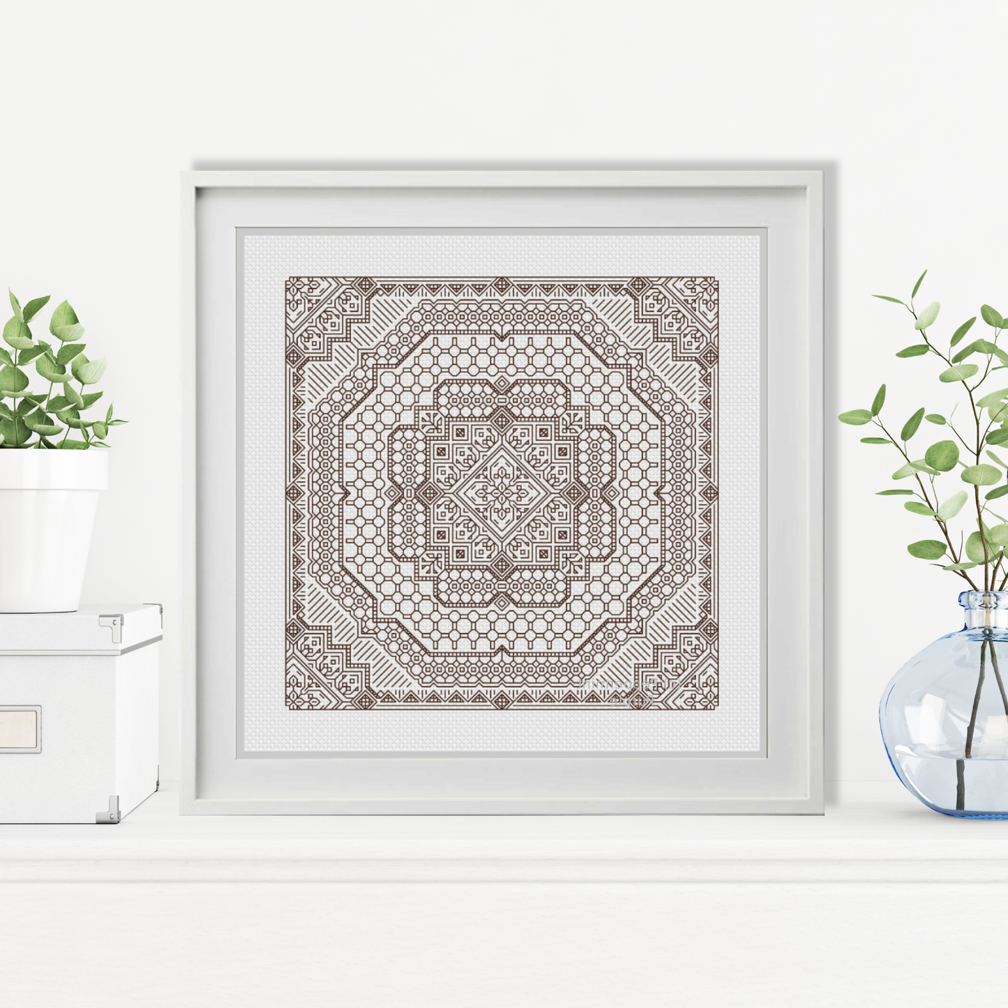 Study In Coffee Brown Blackwork Pattern by Peppermint Purple
