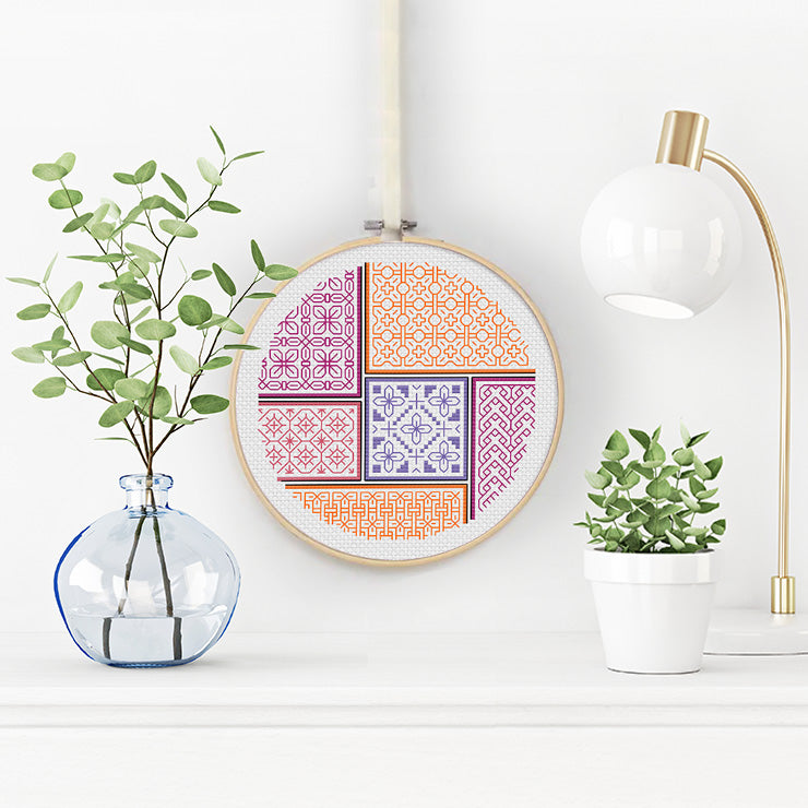 Off Centre Blackwork Pattern by Peppermint Purple
