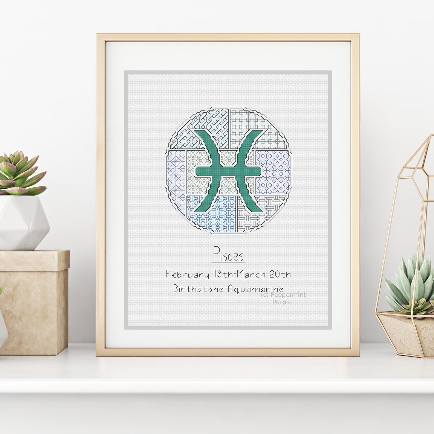 Pisces Blackwork Blackwork Pattern by Peppermint Purple