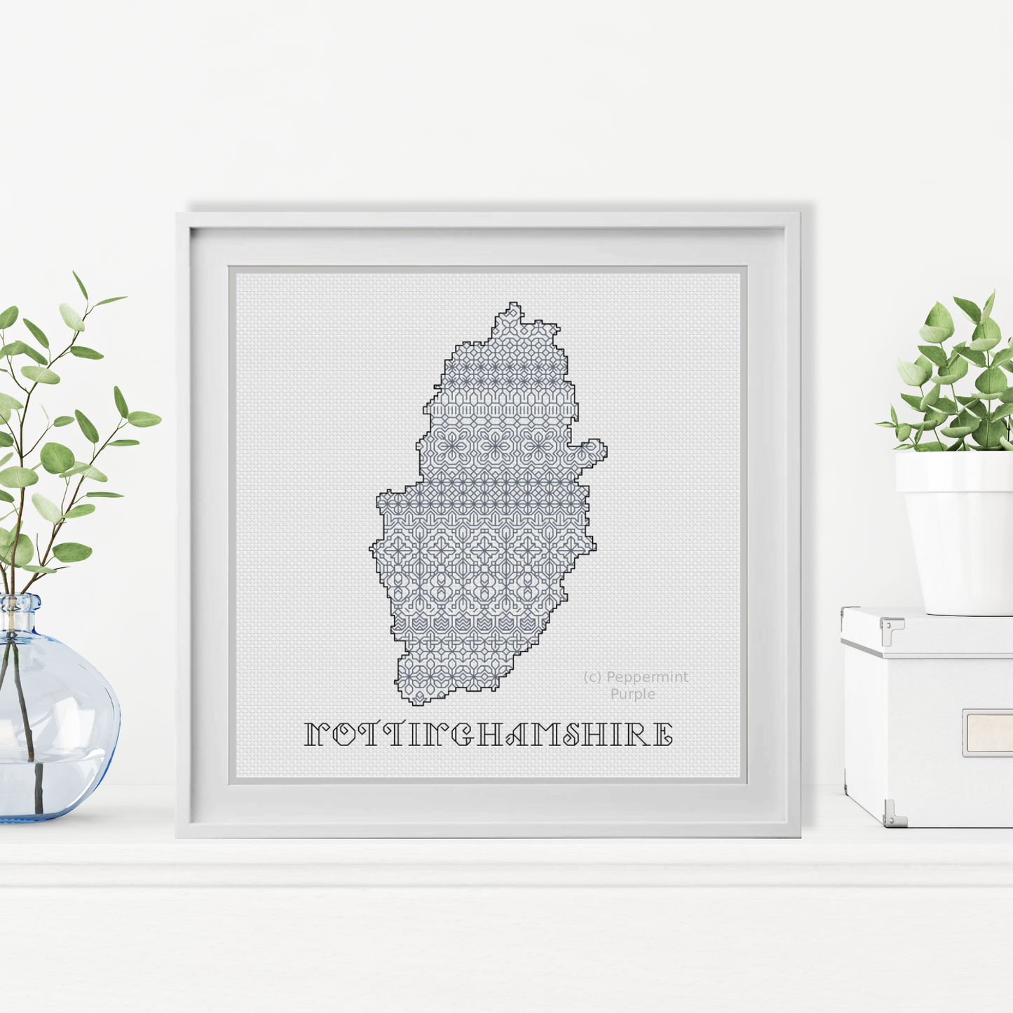 Nottinghamshire Blackwork Pattern Blackwork Pattern by Peppermint Purple