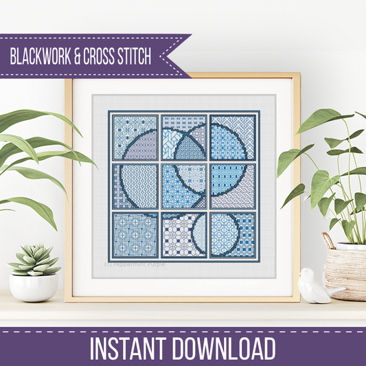 The Blue Edit Blackwork Pattern by Peppermint Purple