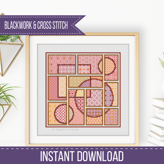 The Sunset Edit Blackwork Pattern by Peppermint Purple