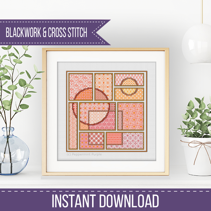 The Orange Edit Blackwork Pattern by Peppermint Purple