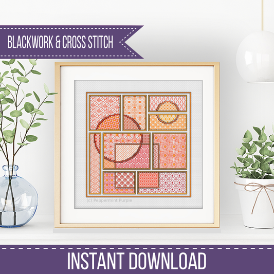 The Orange Edit Blackwork Pattern by Peppermint Purple