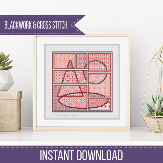 The Coral Edit Blackwork Pattern by Peppermint Purple