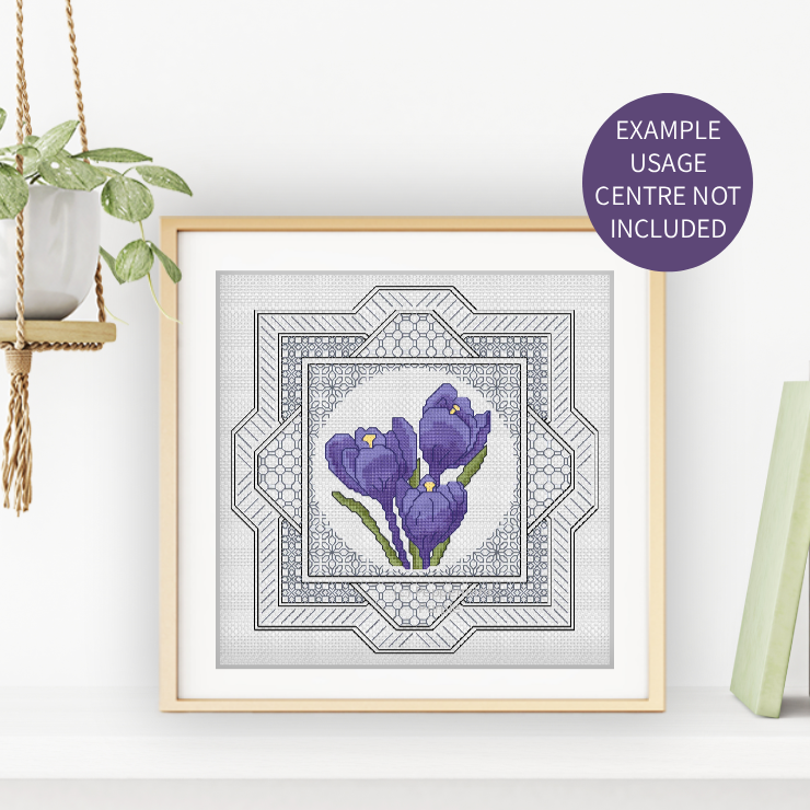 Centre Stage - Border 4 Blackwork Pattern by Peppermint Purple