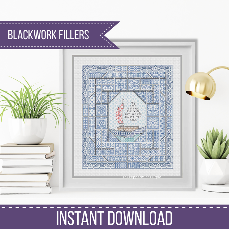 2024 SAL - The Wind Blackwork Pattern by Peppermint Purple
