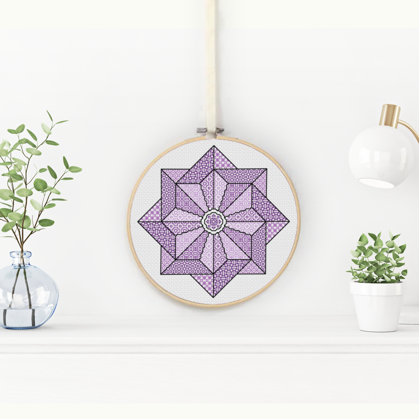PurplePinwheel Blackwork Pattern by Peppermint Purple