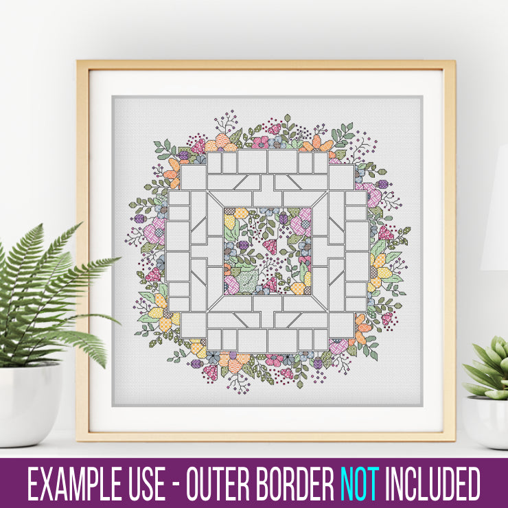 Centre Stage - Floral Blackwork Pattern by Peppermint Purple