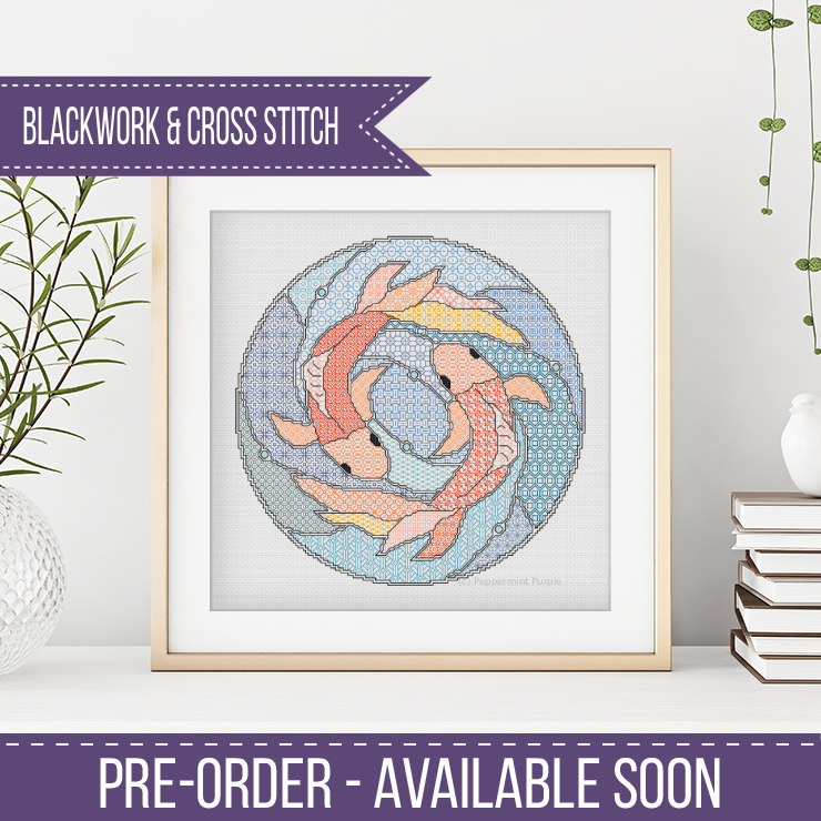 Goldfish - Pre Order available 20th Apr 2026 Blackwork Pattern by Peppermint Purple