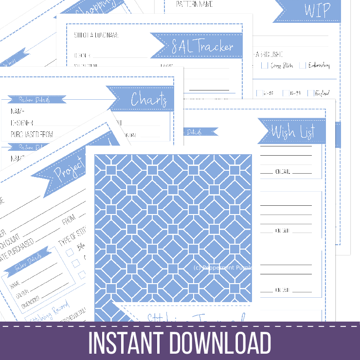 Stitching Journal - Instant Download Stitching Journal by Peppermint Purple