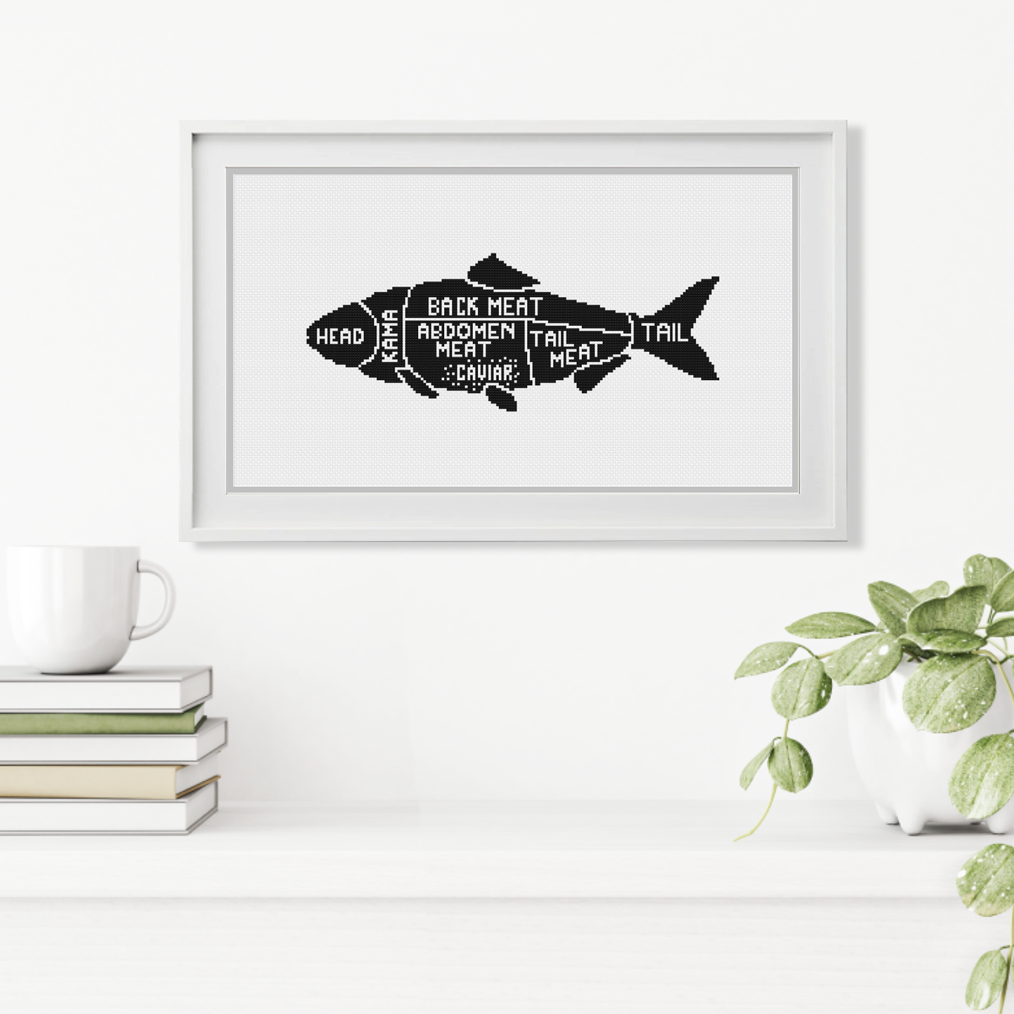 Meat Cuts - Fish Cross Stitch Pattern by Peppermint Purple