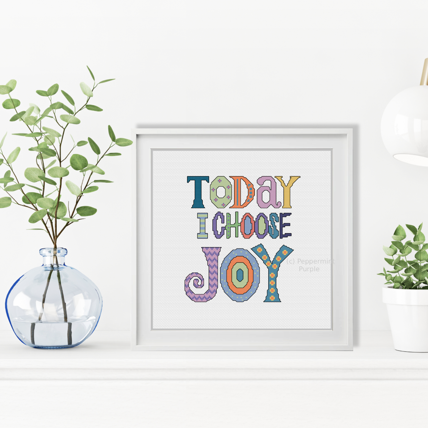 Choose Joy Cross Stitch Pattern by Peppermint Purple