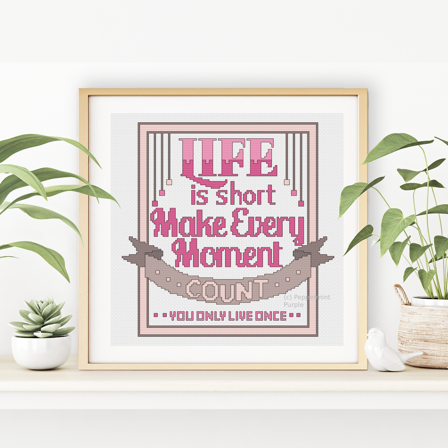 Life is Short Cross Stitch Pattern by Peppermint Purple