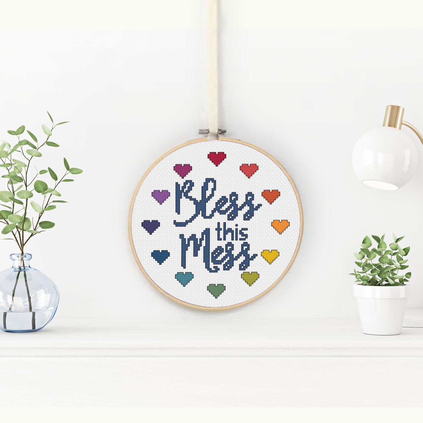 Bless This Mess Cross Stitch Pattern by Peppermint Purple