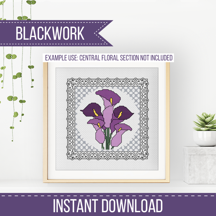 Centre Stage - Border 11 Blackwork Pattern by Peppermint Purple