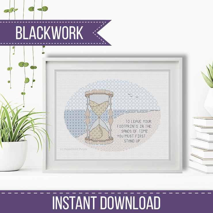 The Sands of Time -Early Access Blackwork Pattern by Peppermint Purple