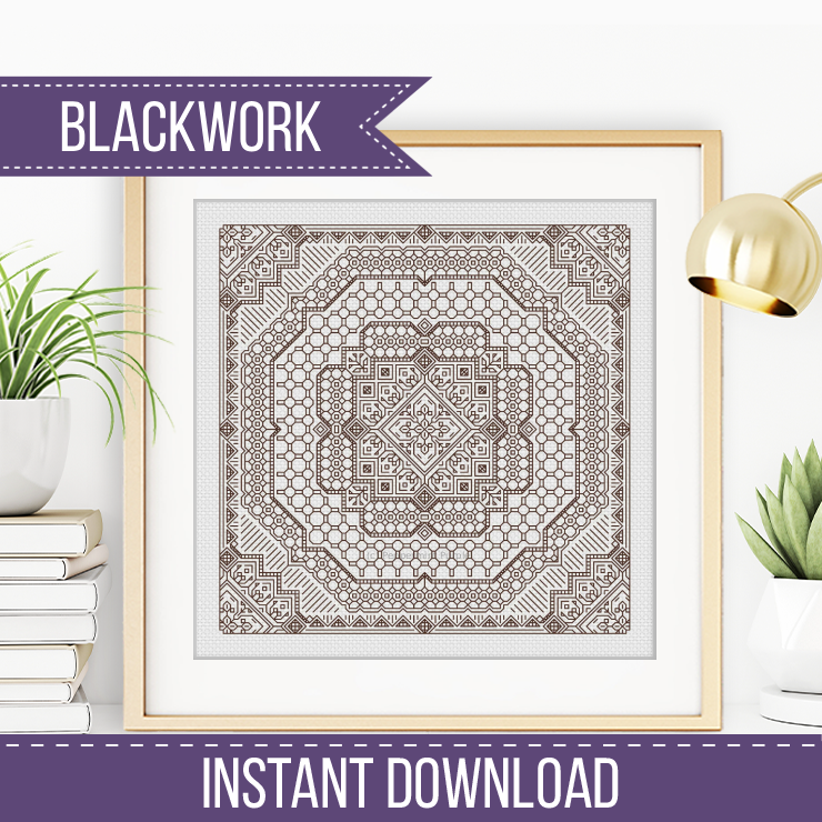 Study In Coffee Brown Blackwork Pattern by Peppermint Purple