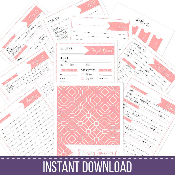 Stitching Journal - Instant Download Stitching Journal by Peppermint Purple