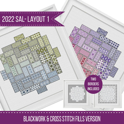 2022 Blackwork SAL - Layout 1 - Blackwork Patterns & Cross Stitch by Peppermint Purple