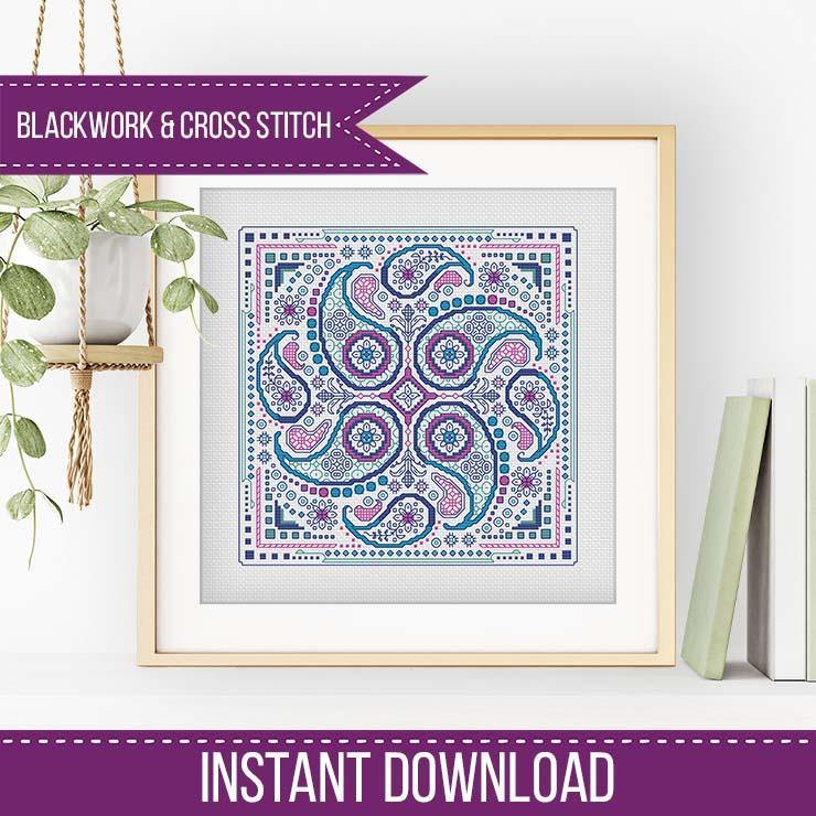 Hints of Paisley; Blackwork Pattern - by Peppermint Purple hints-of-paisley-blackwork-pattern-by-peppermint-purple