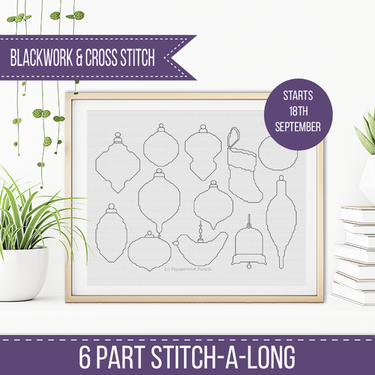 Baubles Galore - 2025 Blackwork Pattern by Peppermint Purple