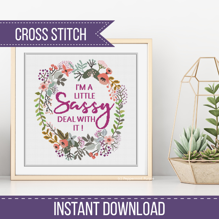 Sassy Cross Stitch Pattern by Peppermint Purple