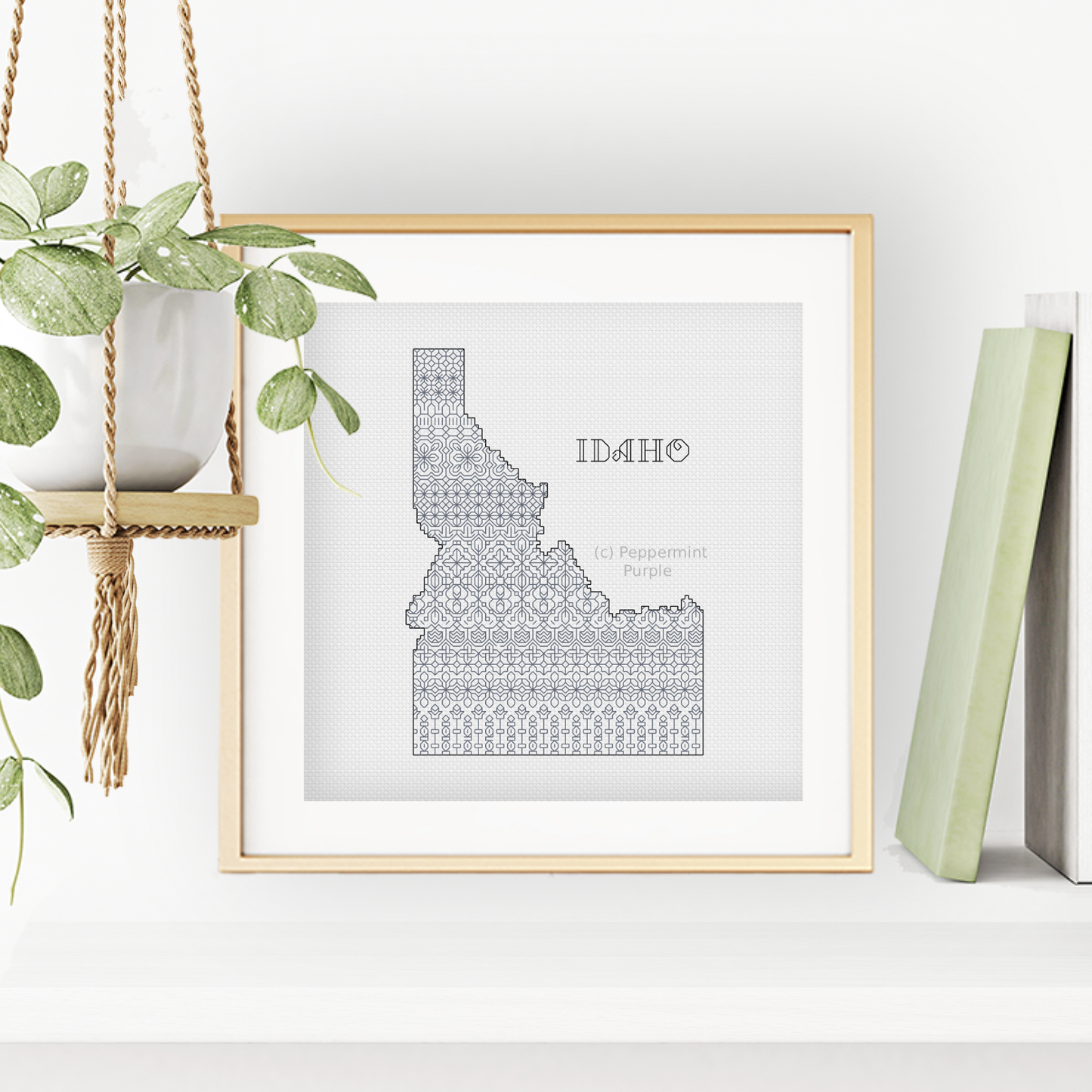 Idaho Blackwork Blackwork Pattern by Peppermint Purple