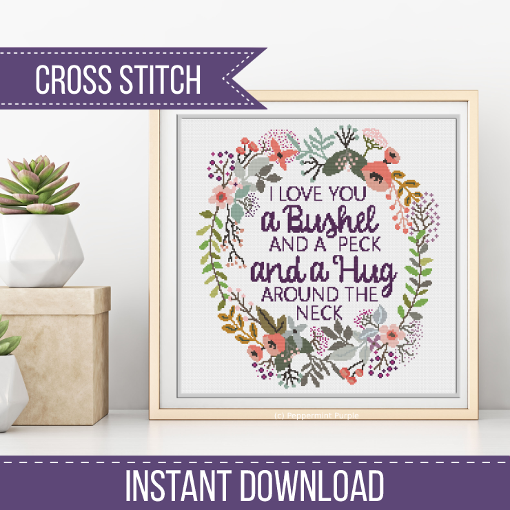 A Bushel and A Peck Cross Stitch Pattern by Peppermint Purple